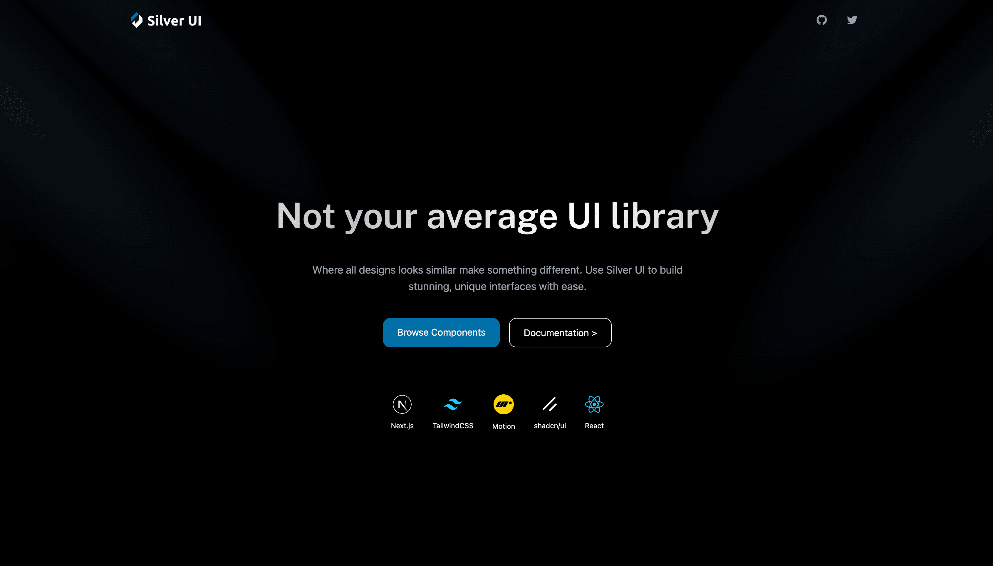 Silver UI component library documentation preview